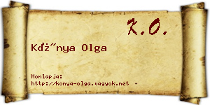 Kónya Olga névjegykártya